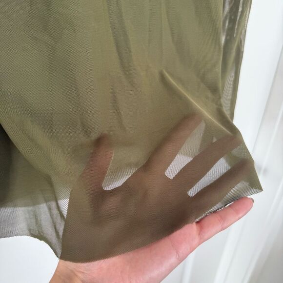 ZARA | Mesh Tee in Olive Green - Picture 2 of 7